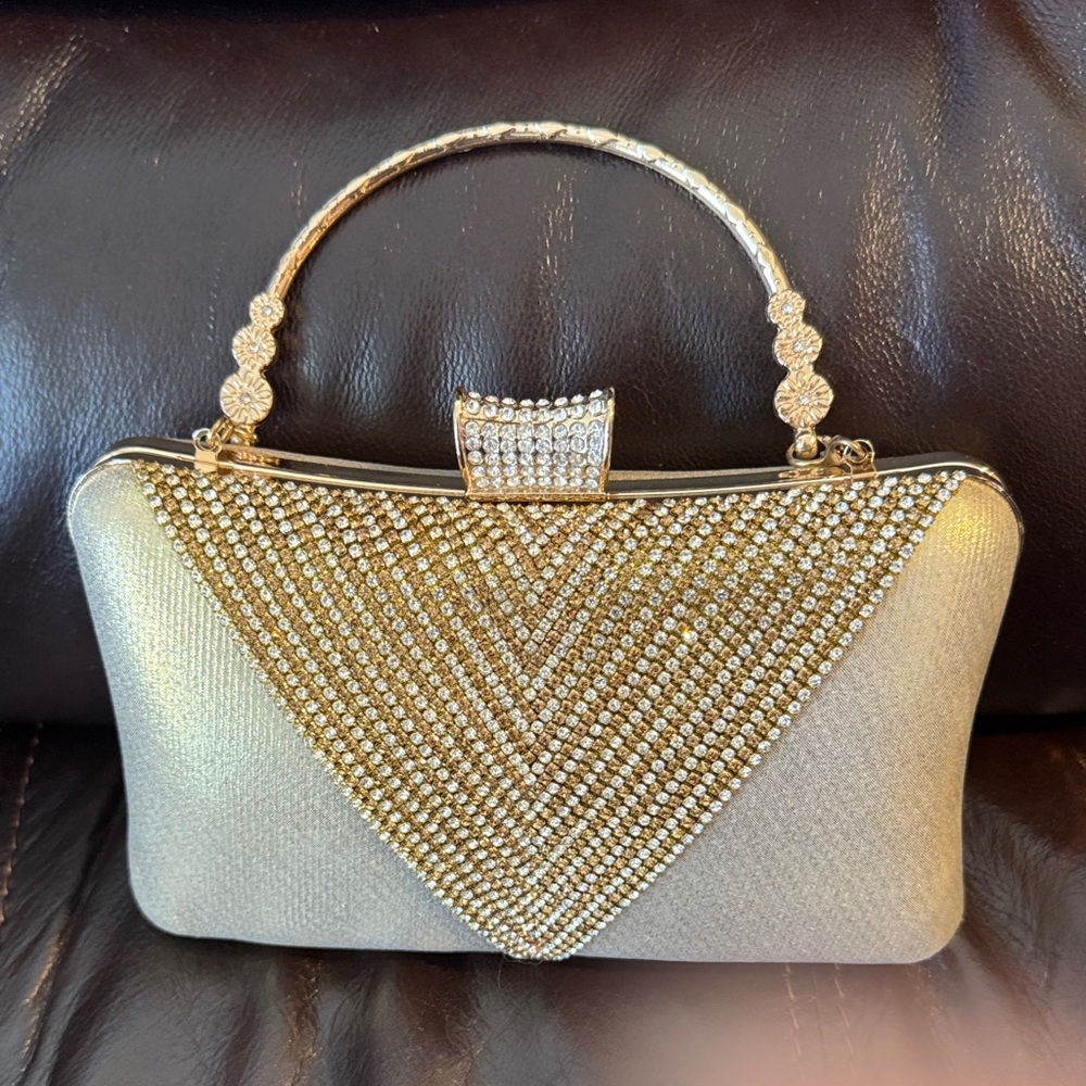 Source Unknown Gold and Silver Clutch